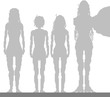 登場人物の身長比較（1ドット＝1cm）